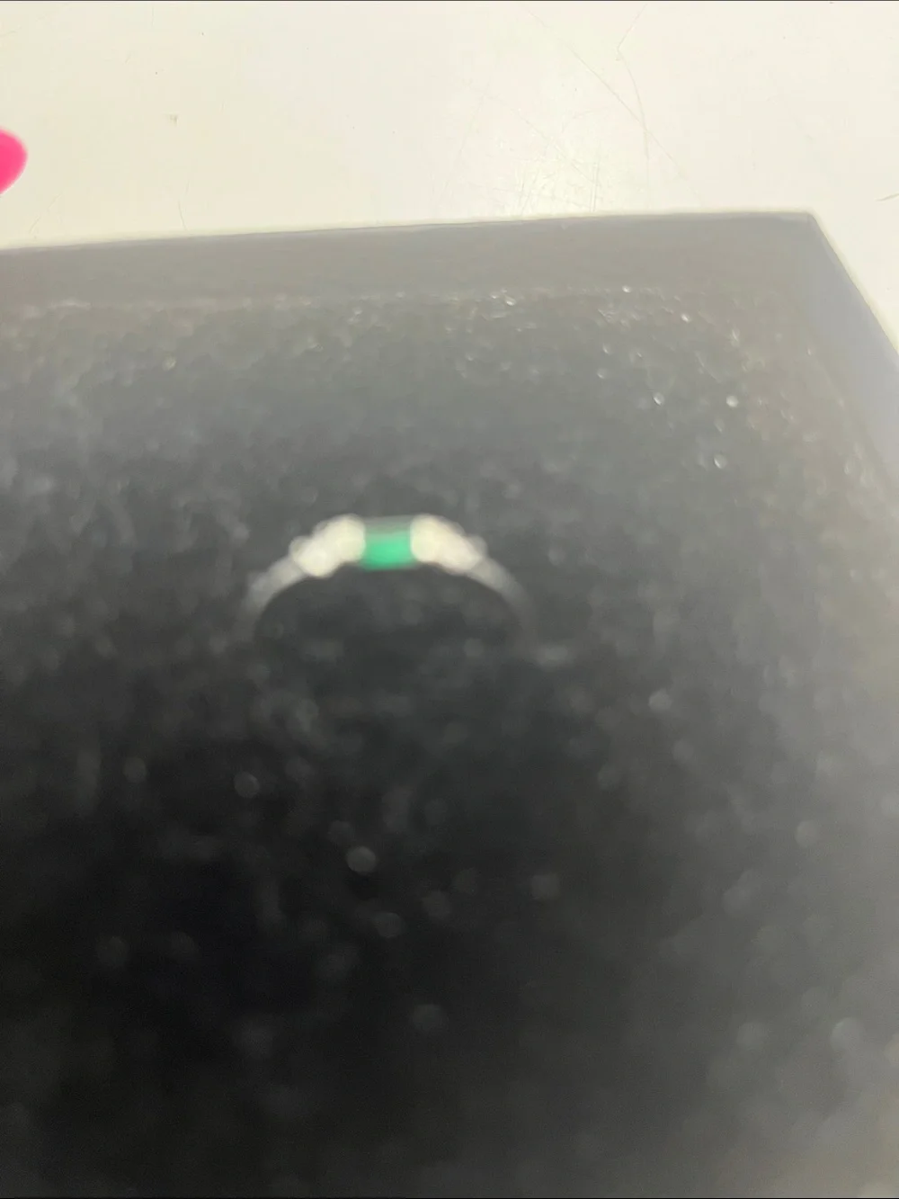 Green Gemstone Sterling Ring with Side Accents